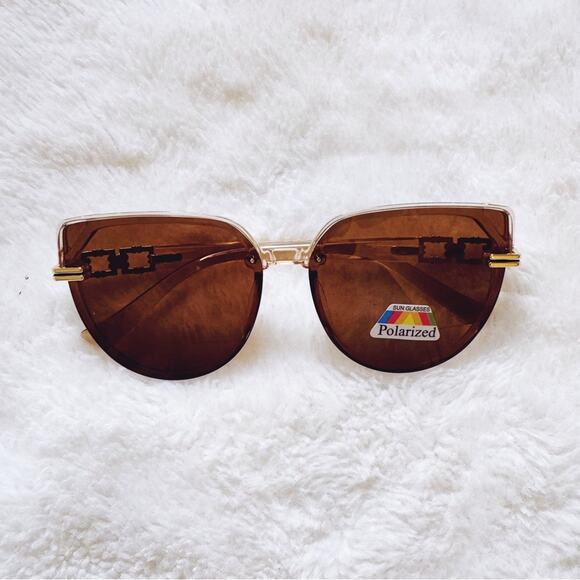 Stylens Accessories - Genevieve Light Brown Rimless Polarized Sunglasses